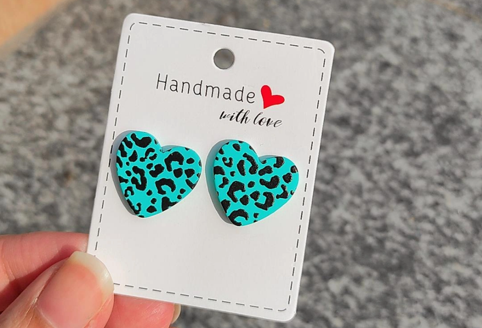Barely there hearts - Leopard print