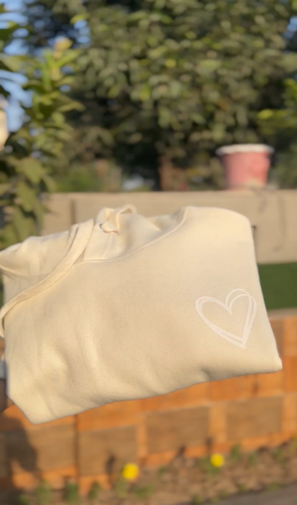 Lune Heart Hoodie - Milky White