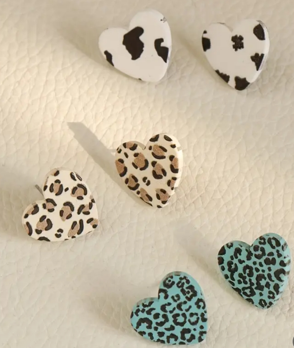 Barely there hearts - Leopard print