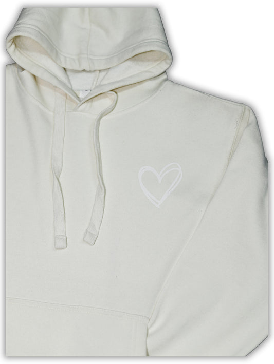 Lune Heart Hoodie - Milky White