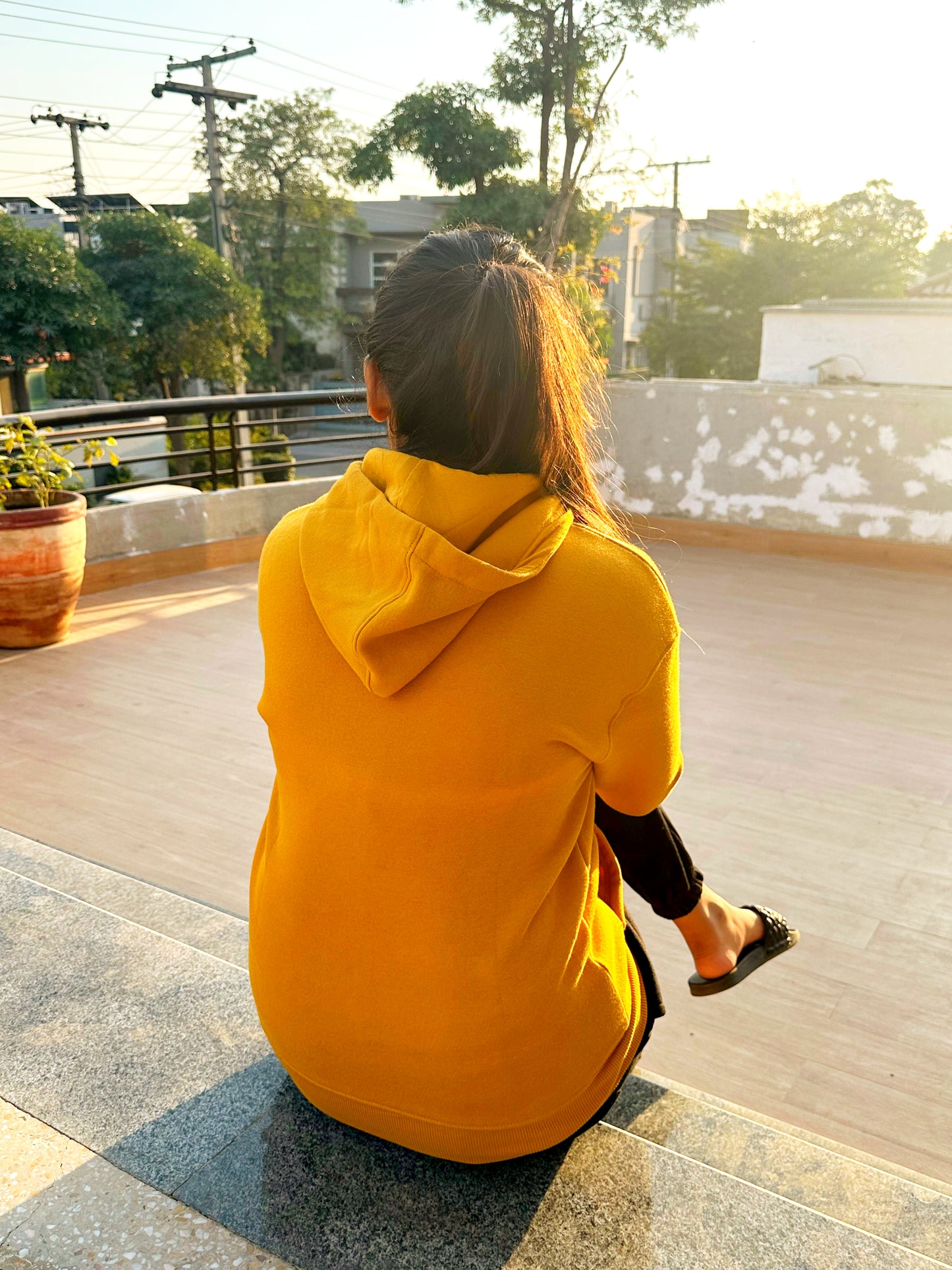 Mustard Fleece Hoodie